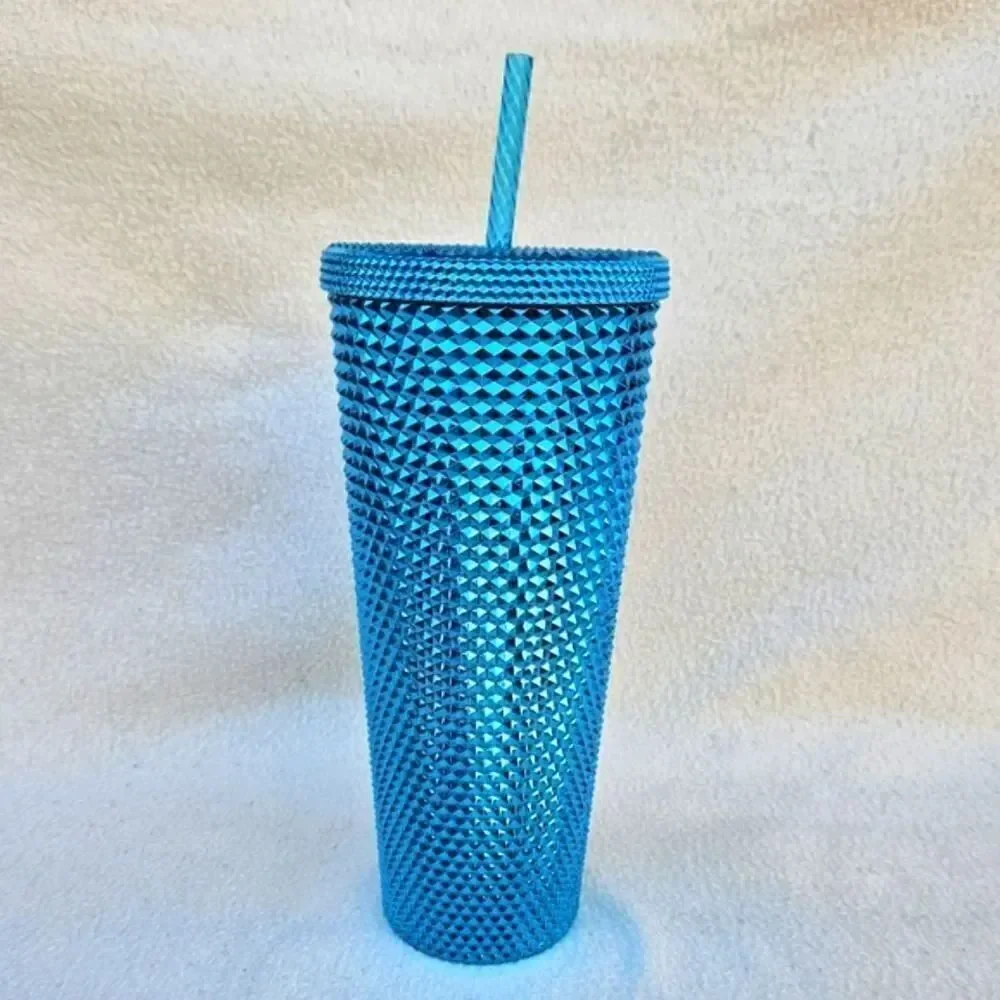 Starbucks Blue Chrome Studded Tumbler 24oz